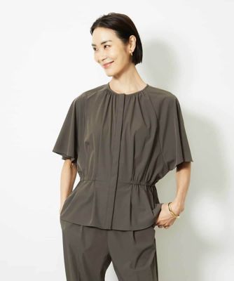 【SALE】MICHEL KLEIN (Women)/ミッシェルクラン [セットアップ対応/2WAY]ウエストマークギャザーブラウス ブラウン87 トップス【三越伊勢丹/公式】