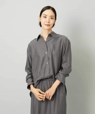 MICHEL KLEIN (Women)/ミッシェルクラン [セットアップ対応]とろみシャツ 93ダークグレー トップス【三越伊勢丹/公式】