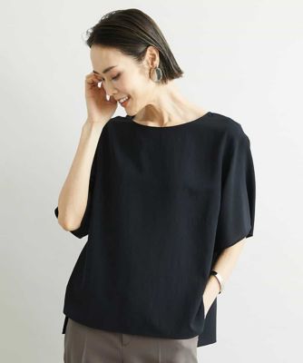 ＜MICHEL KLEIN (Women)＞［定番素材］サイドスリットポプリンブラウス