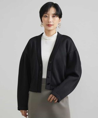 裏起毛ジャージーＶネックカーディガン