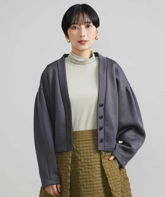 裏起毛ジャージーＶネックカーディガン