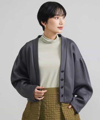 裏起毛ジャージーＶネックカーディガン