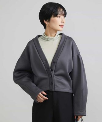 裏起毛ジャージーＶネックカーディガン