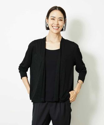 【SALE】MICHEL KLEIN (Women)/ミッシェルクラン [紫外線/冷房対策に]ショートトッパーカーディガン ブラック94 トップス【三越伊勢丹/公式】