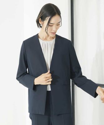 ストレッチノーカラージャケット（セットアップ対応／３サイズあり）
