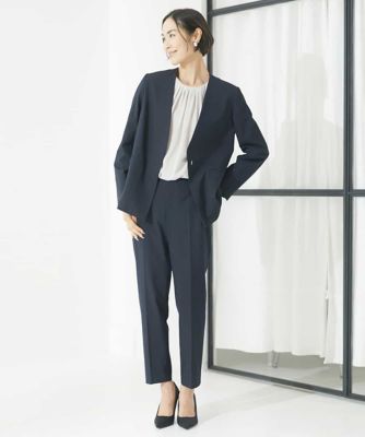 ストレッチノーカラージャケット（セットアップ対応／３サイズあり）