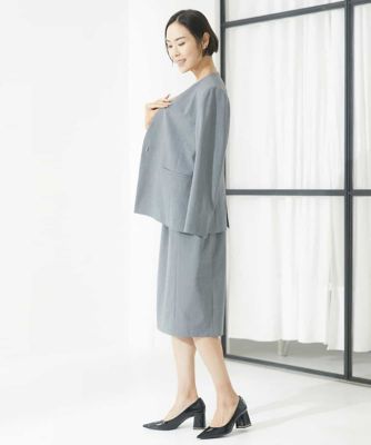 ストレッチノーカラージャケット（セットアップ対応／３サイズあり）