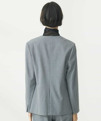 ストレッチノーカラージャケット（セットアップ対応／３サイズあり）