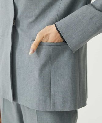 ストレッチノーカラージャケット（セットアップ対応／３サイズあり）