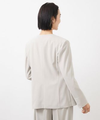 ［セットアップ対応／洗える］ツイルノーカラージャケット（多機能素材）
