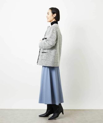 セットアップ対応］ファンシーツイードロングジャケット | MICHEL