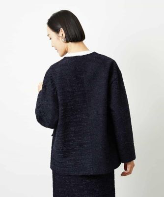 セットアップ対応］ファンシーツイードロングジャケット | MICHEL