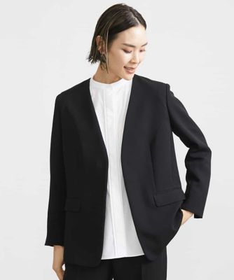 MICHEL KLEIN (Women)/ミッシェルクラン ［セットアップ対応］ジョーゼットノーカラージャケット