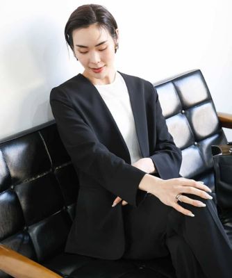 ［接触冷感］ノーカラージャケット（セットアップ対応）