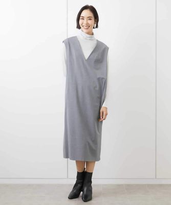 ［機能性素材］Ｖネックミルドワンピース（ＷＥＢ限定カラーあり）