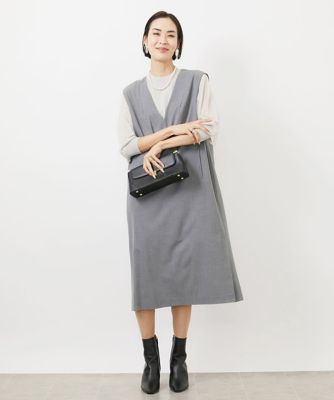 ［機能性素材］Ｖネックミルドワンピース（ＷＥＢ限定カラーあり）