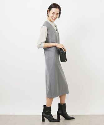 ［機能性素材］Ｖネックミルドワンピース（ＷＥＢ限定カラーあり）