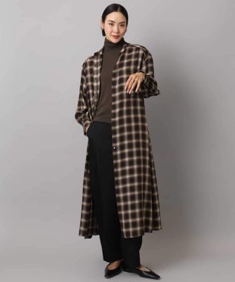 バンドカラーチェックシャツワンピース | MICHEL KLEIN (Women