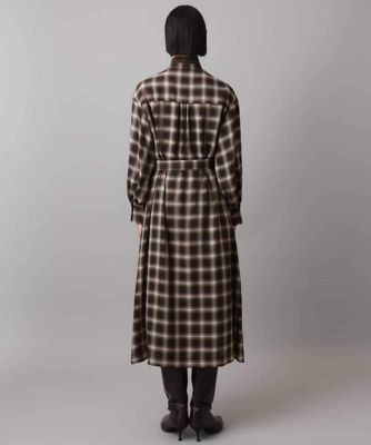 バンドカラーチェックシャツワンピース | MICHEL KLEIN (Women