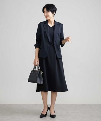 Ｖネックベルト付きワンピース