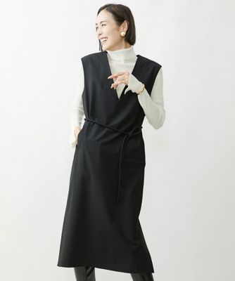 ＜MICHEL KLEIN (Women)＞［ドラマ着用／セットアップ対応／機能性素材］Ｖネックミルドワンピース