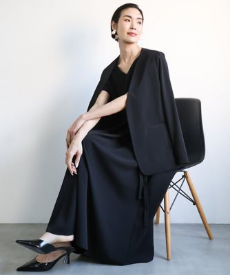 MICHEL KLEIN (Women)/ミッシェルクラン [接触冷感]Vネックフレアワンピース(セットアップ対応)