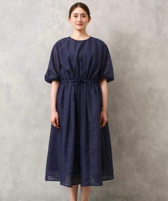 ＜MICHEL KLEIN (Women)＞シアーチェックジャカードワンピース