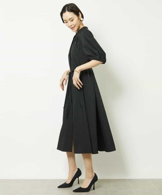 パフスリーブロングワンピース