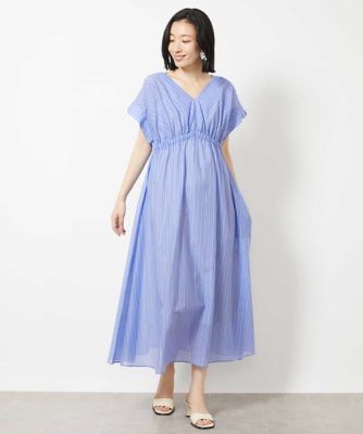 シアーストライプＶネックワンピース
