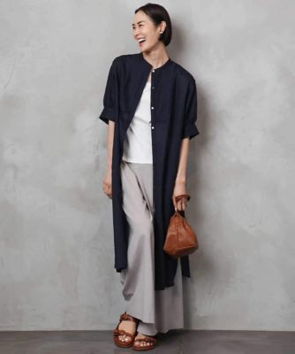 ＜MICHEL KLEIN (Women)＞シアーシャツワンピース