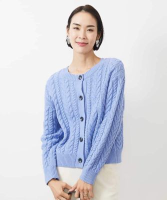 ＜MICHEL KLEIN (Women)＞［２ＷＡＹ］ケーブルニットカーディガン