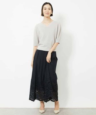 ホールガーメント（Ｒ）Ｖネックボリュームスリーブニット