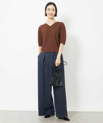 ホールガーメント（Ｒ）Ｖネックボリュームスリーブニット