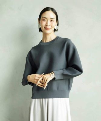 ＜MICHEL KLEIN (Women)＞スウェットライクニットプルオーバー