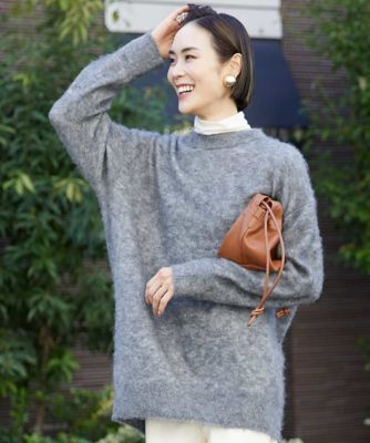 ＜MICHEL KLEIN (Women)＞シャギーチュニックニット