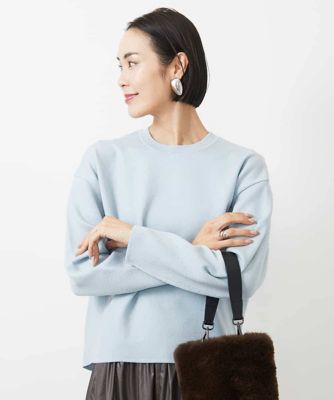 ＜MICHEL KLEIN (Women)＞クルーネックラメニットプルオーバー