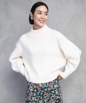 ＜MICHEL KLEIN (Women)＞ビーズハイネックニット