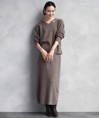 【NEW】ミッシェルクラン（MICHEL ）/[セットアップ対応]Vネックニット セットアップ対応］Vネックニット | MICHEL KLEIN (Women)/ミッシェル