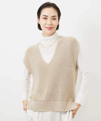 MICHEL KLEIN (Women)/ミッシェルクラン ラメニットベスト