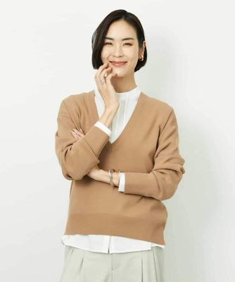 ＜MICHEL KLEIN (Women)＞Ｖネックニットプルオーバー