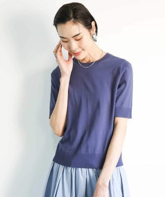 MICHEL KLEIN (Women)/ミッシェルクラン [アンサンブル対応/接触冷感]クルーネックニットプルオーバー