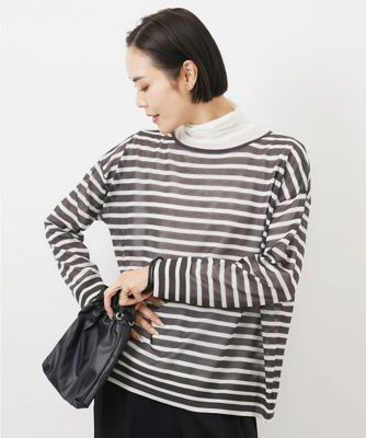 MICHEL KLEIN (Women)/ミッシェルクラン シアーボーダーニット(WEB限定カラー)