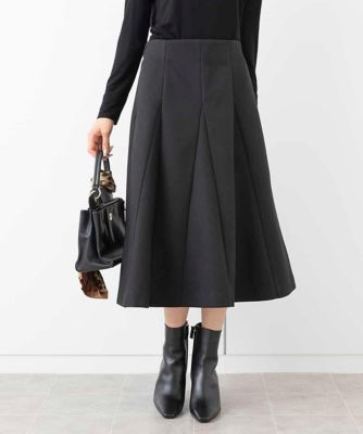 ＜MICHEL KLEIN (Women)＞ボンディングフレアスカート（セットアップ対応／３サイズ展開）
