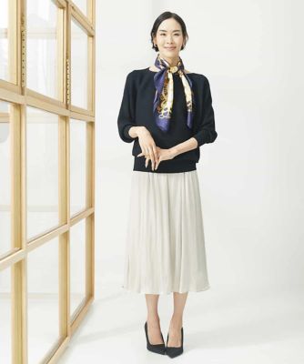 シャンブレーギャザースカート | MICHEL KLEIN (Women)/ミッシェル