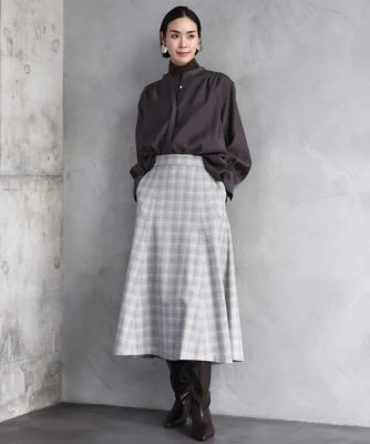 2WAYストレッチチェックフレアスカート | MICHEL KLEIN (Women