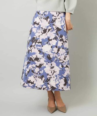 MICHEL KLEIN (Women)/ミッシェルクラン アンティークローズプリントスカート 55ブルー ロングスカート【三越伊勢丹/公式】