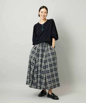セットアップ対応］ギャザースカート シアーチェック柄 | MICHEL KLEIN