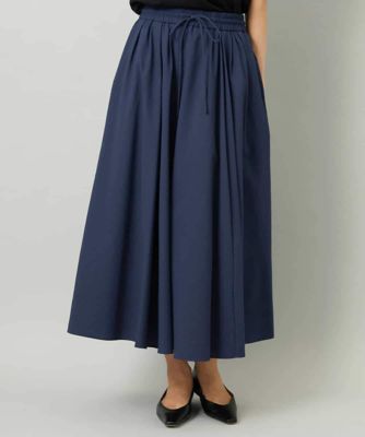 ＜MICHEL KLEIN (Women)＞［セットアップ対応］ギャザースカート　サッカー無地