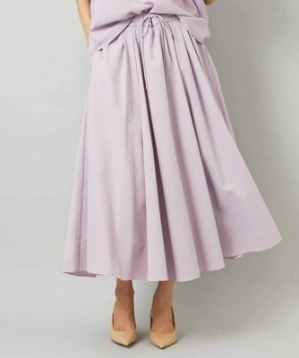 【SALE】MICHEL KLEIN (Women)/ミッシェルクラン [セットアップ対応]ギャザースカート サッカー無地 60ラベンダー ロングスカート【三越伊勢丹/公式】