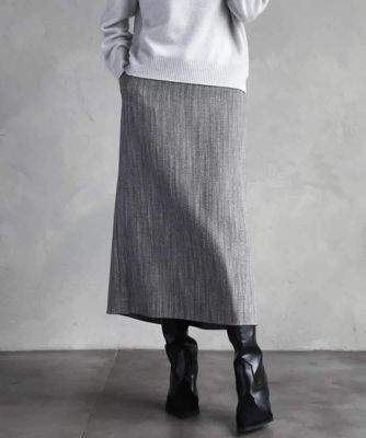 ＜MICHEL KLEIN (Women)＞ミックスヘリンボーンスカート